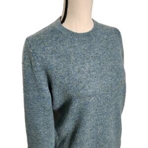 Pendleton Womens P L Blue 100% Shetland Washable Wool Long Sleeve Crew Neck